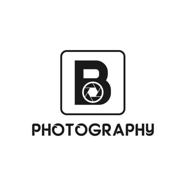 Vector illustration initial letter b photography icon logo — Stock Vector