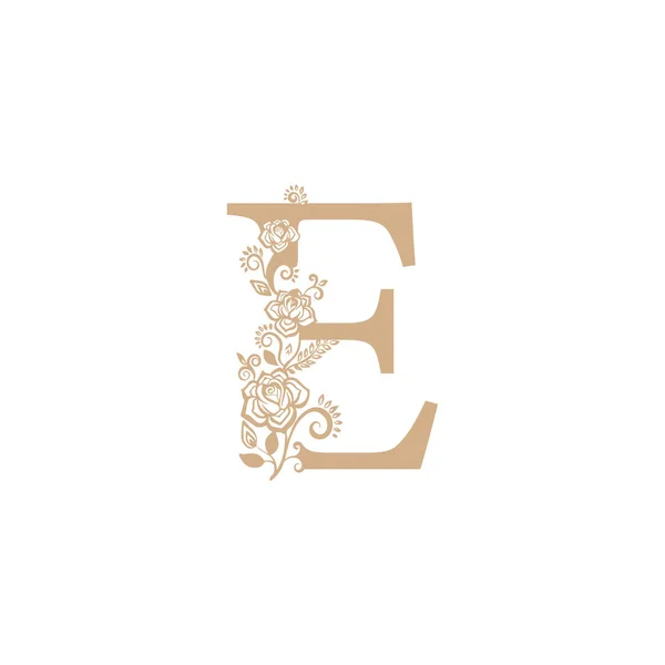 Vector Illustration Flower Initial Letter Luxury Beauty Flourishes Ornament Monogram — Stock Vector