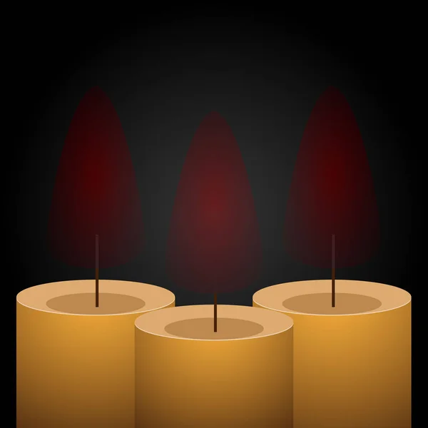 Stilvolle gelbe Kerze Vektor Design Illustration isoliert — Stockvektor