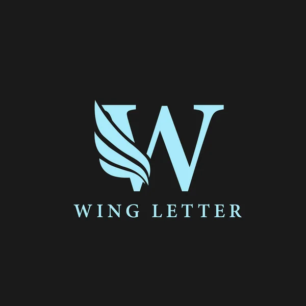 vector initial letter w business wing logo icon corporate technology concept blue color