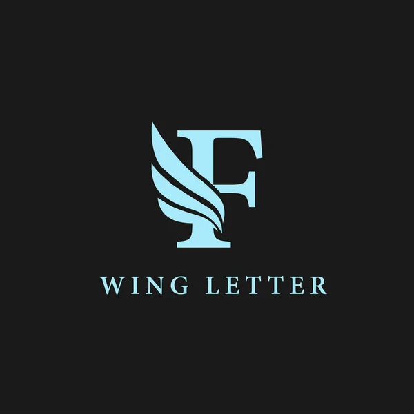 Lettera iniziale vettoriale f business wing logo icona tecnologia aziendale concetto colore blu — Vettoriale Stock