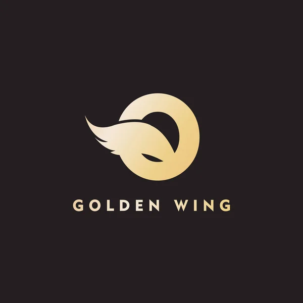 Vektor Anfangsbuchstaben o Geschäftsflügel Logo Symbol Corporate Technology Konzept Gold Farbe — Stockvektor
