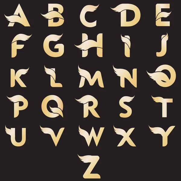 Sayap Emas Dengan Huruf Stok Vektor Ilustrasi Sayap Emas Dengan Huruf Bebas Royalti Depositphotos