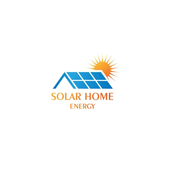 Home sun solar tech energy logo design template — Stock Vector