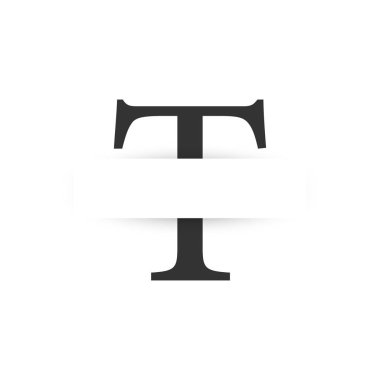 vektör kağıdı ilk harf t logo tasarım şablonunu kes