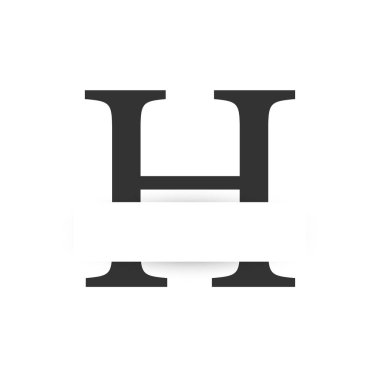 vektör kağıdı ilk harf h logo tasarım şablonunu kes