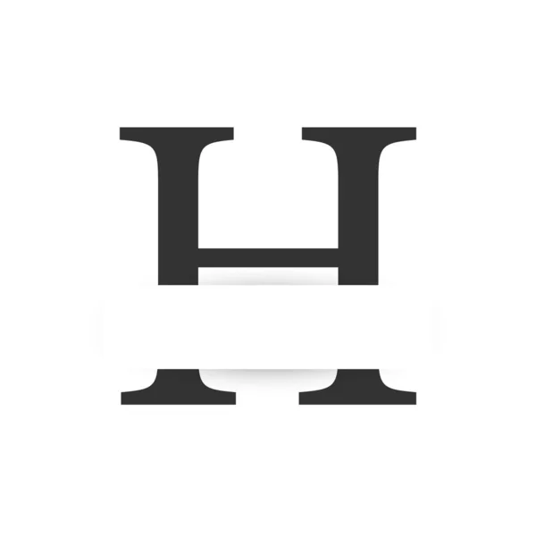 Векторний папір вирізав початкову літеру h шаблон дизайну логотипу — стоковий вектор