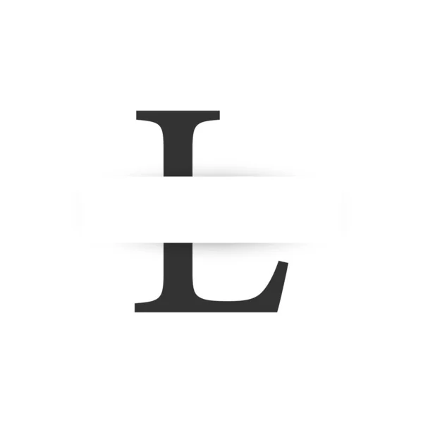 Векторная бумага вырезать начальную букву l шаблон логотипа — стоковый вектор