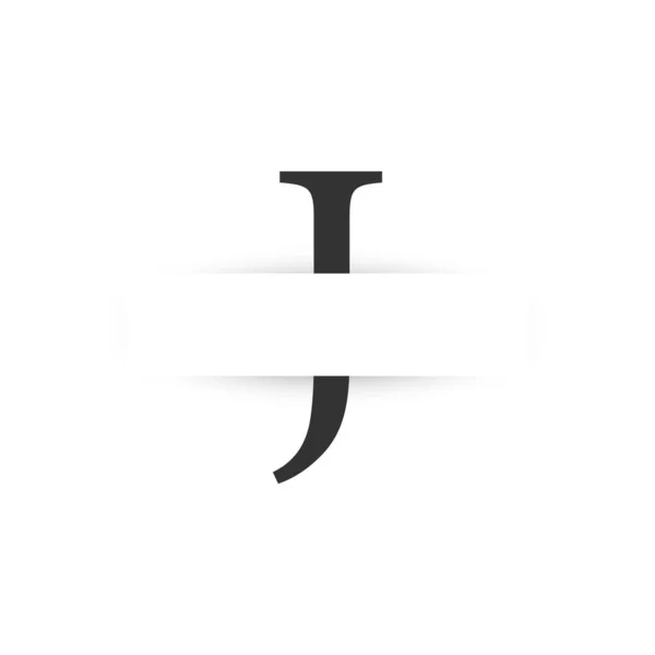 Papel vectorial corte letra inicial j logotipo diseño plantilla — Archivo Imágenes Vectoriales