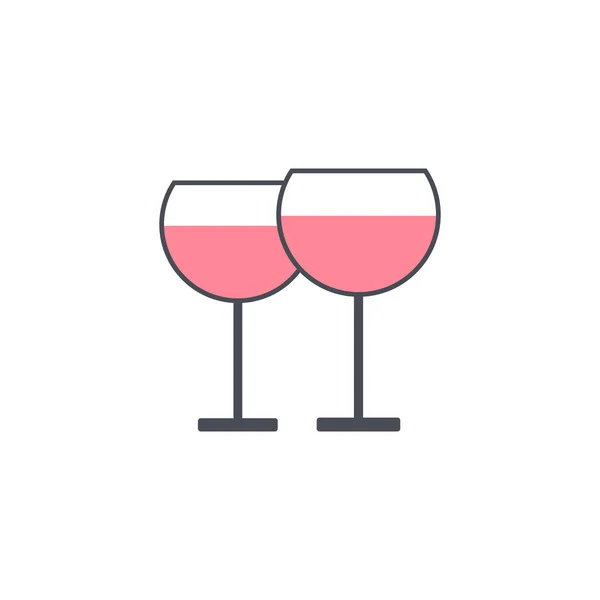 Ilustración simple par gafas icono diseño plano color rosa — Archivo Imágenes Vectoriales