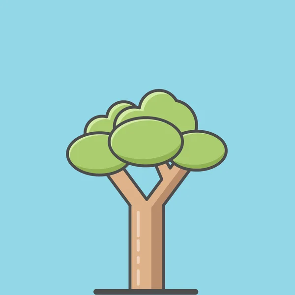 Simple vector illustration tree solid icon flat design — ストックベクタ