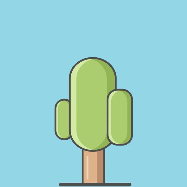Vector simple ilustración árbol icono sólido diseño plano — Vector de stock