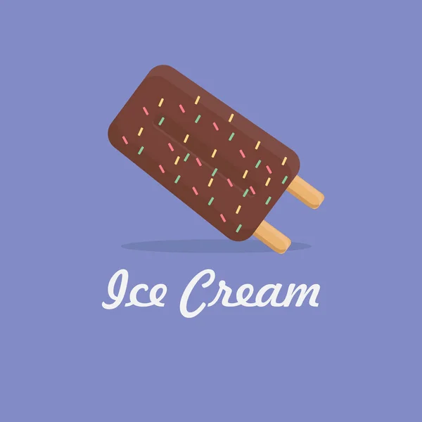 Векторная иллюстрация значок плоского мороженого — стоковый вектор