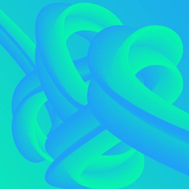 Soyut akışkan 3 Boyutlu, gradyan renkli modern tasarım