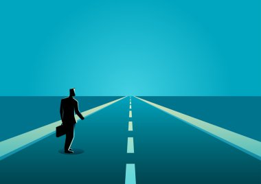 İşadamı uzun bir yolda