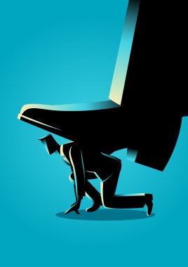 Dev ayak bir işadamı trampling