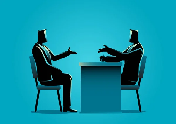 Man being interviewed by recruiter — Stock Vector