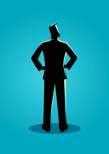 Back view of a male figure in formal suit — Stock Vector