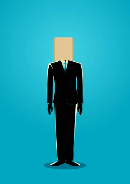 Paper Bag Head Businessman — Stock Vector