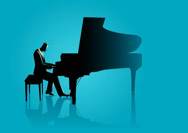 Músico tocando el piano — Vector de stock