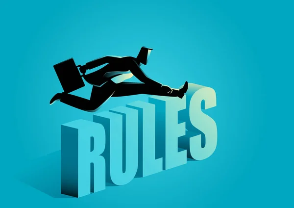 Homme d'affaires enfreignant les règles — Image vectorielle