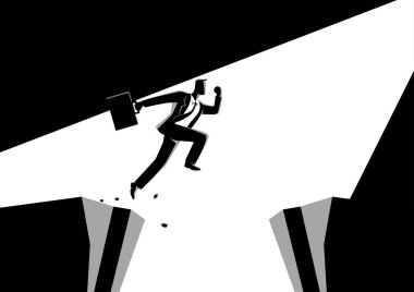 İşadamı atlar uçurumun üzerinde