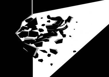 İşadamı duvar breaking