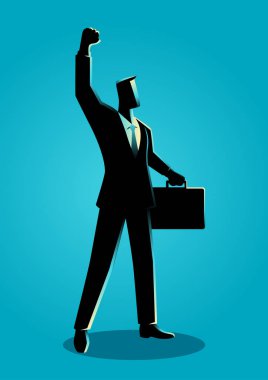 Yetiştirme sağ kolu kendine güvenen iş adamı