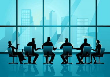Executive toplantı odasında bir toplantı mı iş adamları