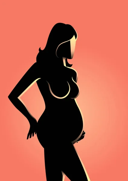 Silhouette de la femme enceinte — Image vectorielle