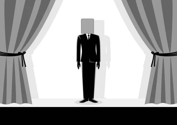 Sac en papier tête homme d'affaires — Image vectorielle