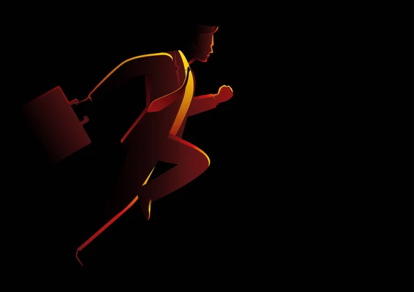 Homme d'affaires courir avec mallette — Image vectorielle