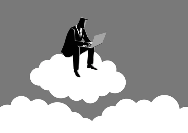 Homme d'affaires assis sur le nuage — Image vectorielle