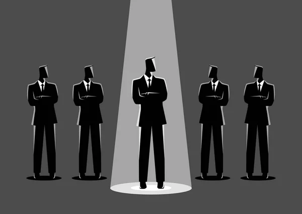 Un homme d'affaires sous les projecteurs — Image vectorielle