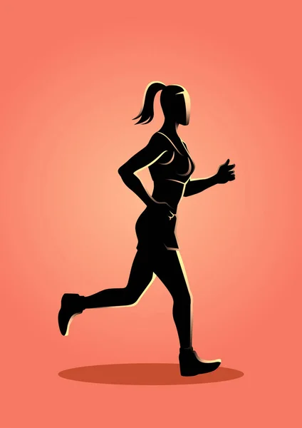 Figura femminile Jogging — Vettoriale Stock