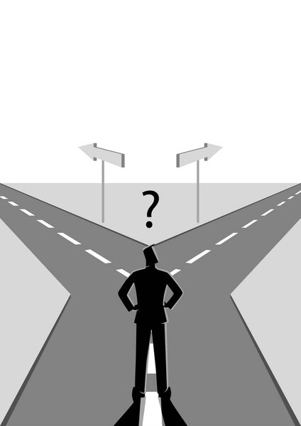 Бизнесмен выбирает, по какому пути идти
