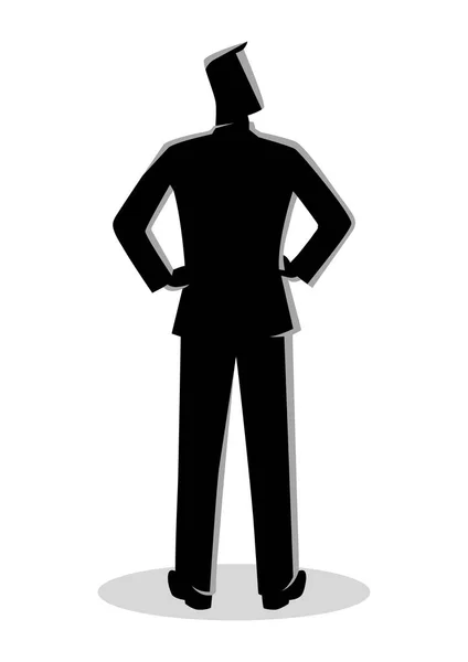 Businessman Silhouette Standing Back View — Stock Vector