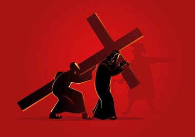 Simon Cyrene of Jesus Carry çarmıhı yardımcı olur