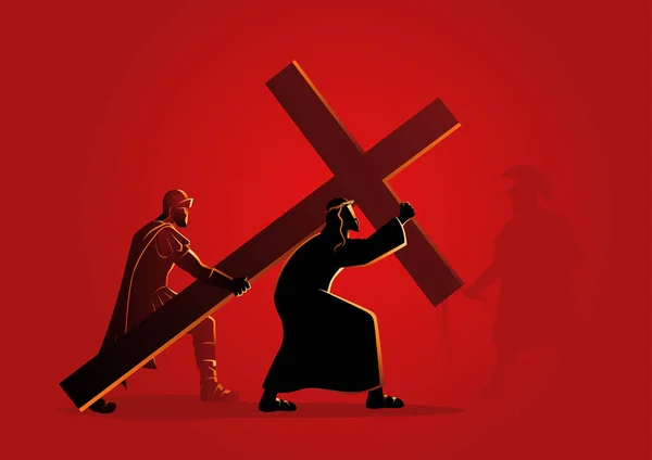 Jésus accepte sa croix — Image vectorielle