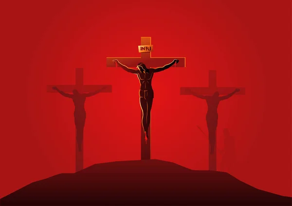 Jesus Dies On The Cross — Stock Vector