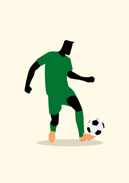 Männliche Figur beim Fußballspielen — Stockvektor