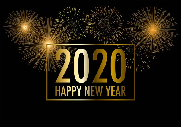 Šťastný Nový rok 2020 pohlednice ilustrace — Stockový vektor