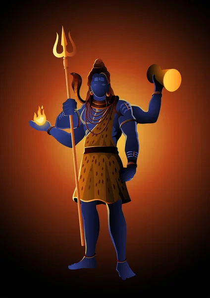 Lord Shiva of Hindu God — Stock Vector
