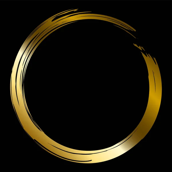 Круг золотой кисти — стоковый вектор