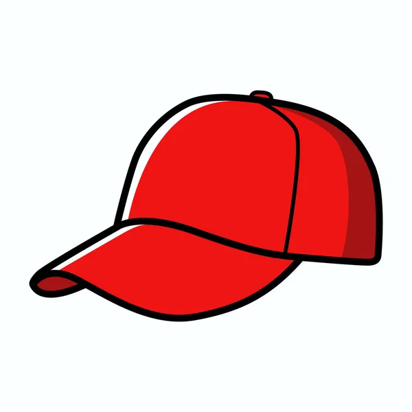 白に隔離された野球帽の漫画のベクトルイラスト — ストックベクタ