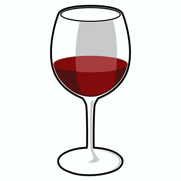 Illustration Vectorielle Graphique Plate Simple Verre Vin — Image vectorielle