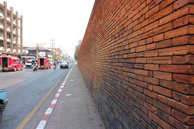 Chiangmai, Tayland - 24 Mart 2017: Tha Phae peyzaj gate, Chiang Mai, Tayland