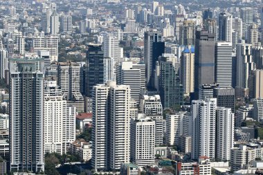Bangkok cityscape çağdaş modern binanın havadan görünümü