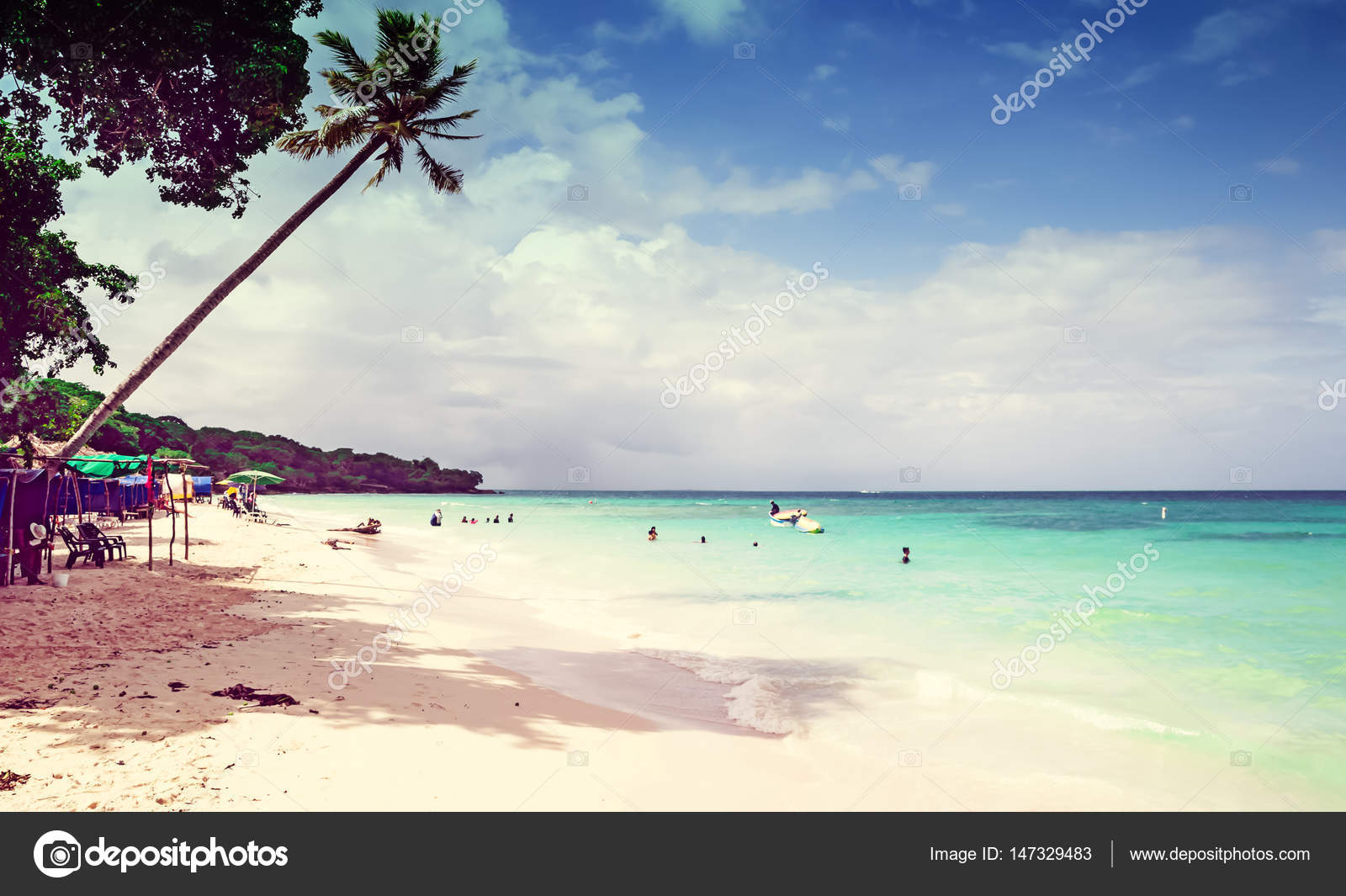tropical beach by baru in colombia stock photo streetflash