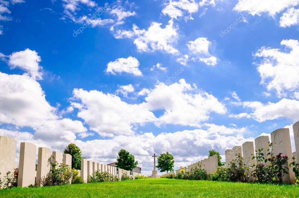 British cemetery by Ypres in Belgium